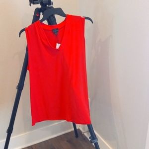 Sleeveless V-NeckDress Top in Teaberry (Red). Size 2X.